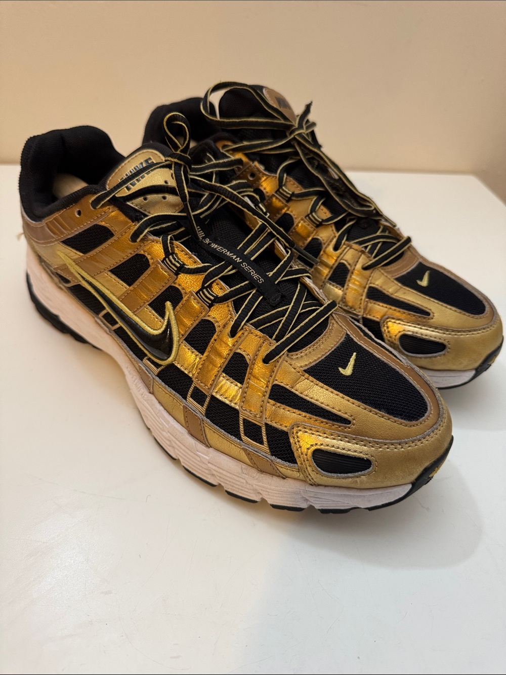 Nike P-6000 "Infinite Gold" Metallic Gold/White/Black Mesh HQ3030-700 / M 12.5